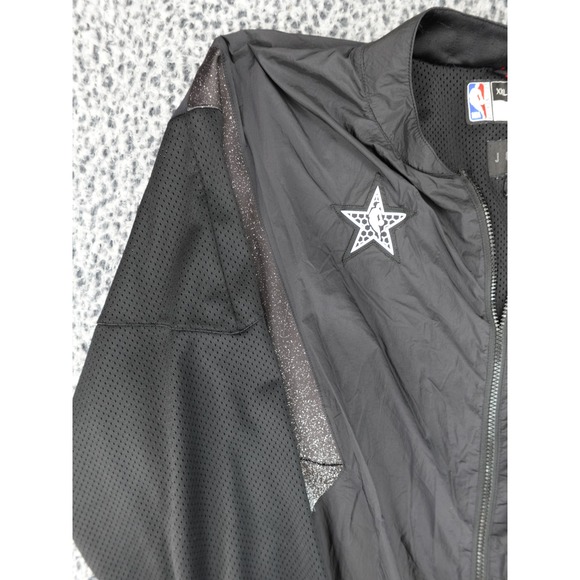 Jordan NBA All-Star Game Track Jacket Mens XXL Tall Black Mesh Sleeve Broken Zip - Picture 2 of 15